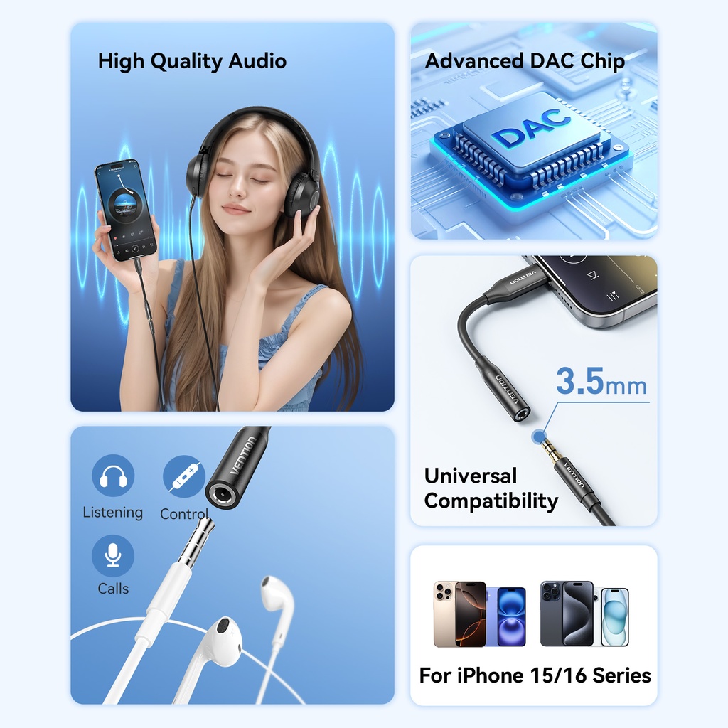 Vention AUDIO CONVERTER  Female Adaptor 0.1m BIIBA