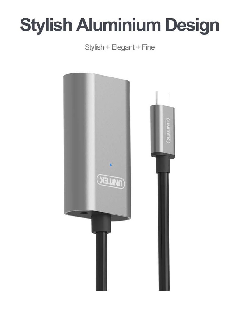 Unitek U304A USB3.1 USB-C Male to USB-A Female Active Extension Cable 5m