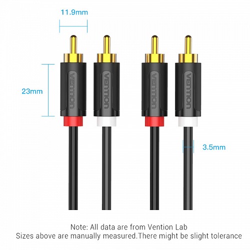 Vention AUDIO 2RCA to 2RCA M-M Cable 2.0m BCMBH