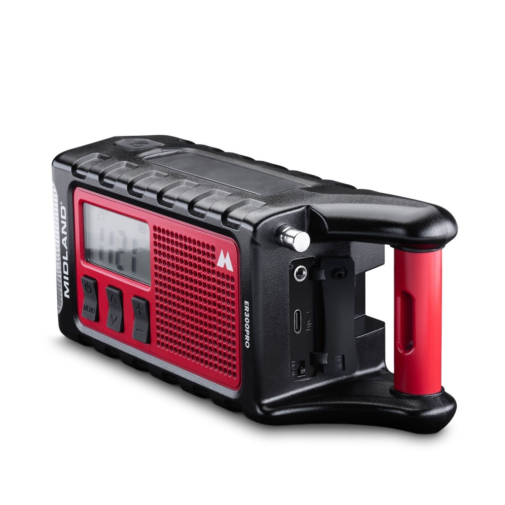 Midland Emergency Powerbank 10000mah Temp Sensor, BT, FM Radio, Dynamo & Solar Powered, 130 Lmn Flashlight ER300 PRO