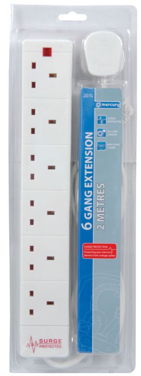 Mercury 6 Gang with Surge protection 2m 429.776UK