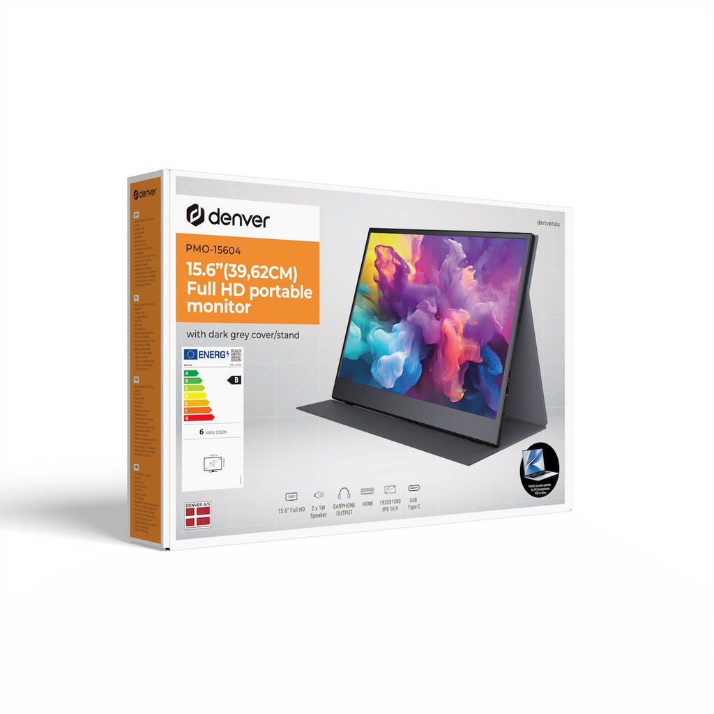 Denver IT Portable Monitor 15.6" FULL HD IPS Panel PMO-15604