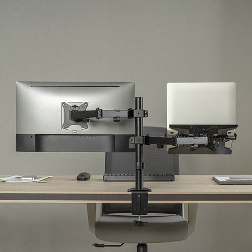 Brateck Monitor Mount Dual with Laptop Tray LDT66-C024ML