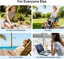 Jisulife Stroller Fan Rotaing with Light 5000mAh STROLLER FAN 3 Yellow