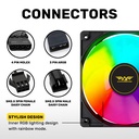 Armaggeddon Gaming Cooling Fan Set 4pcs ARGB KIT 6000 Pro Black
