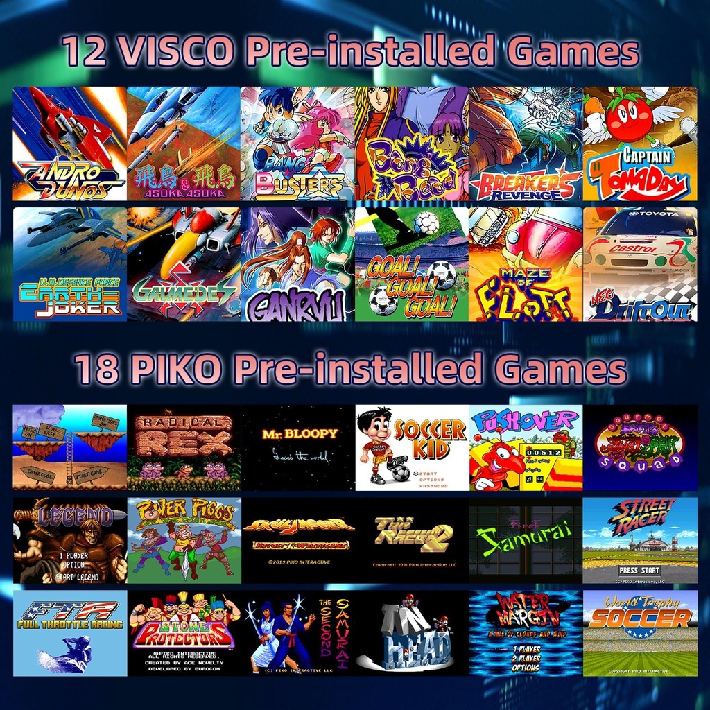 Unico Go15 Gaming Console with 2 x Joysticks & 30 Preloaded Visco-Piko Licensed Games