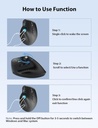 Transformers Mouse Wireless , Vertical Ergonomic, Tri-Mode Bluetooth/2.4G/Wired, LED Screen , Knob Control TF-VM02 Black