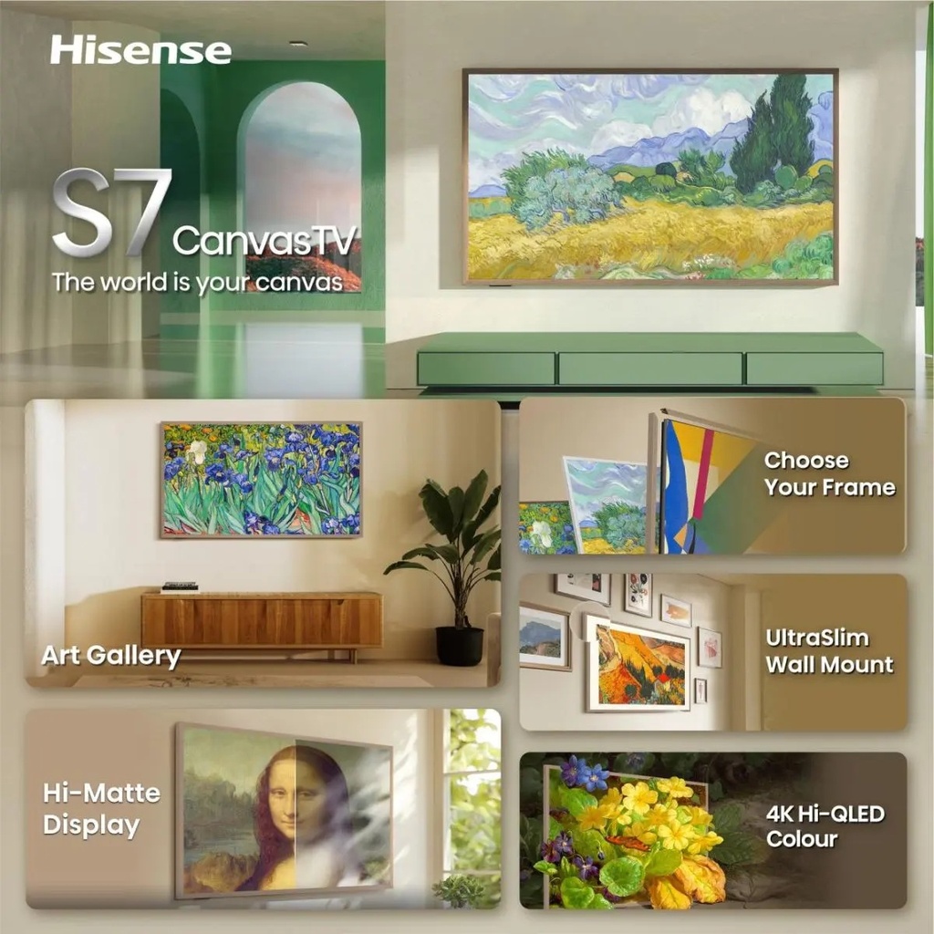 Hisense 55S7S 55'' 4K Smart QLED CANVAS TV