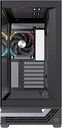 Einarex PC Case ATX S800 RGB, Tempered Glass Front and Side Panel, 4x Pre-Installed Fans, Black