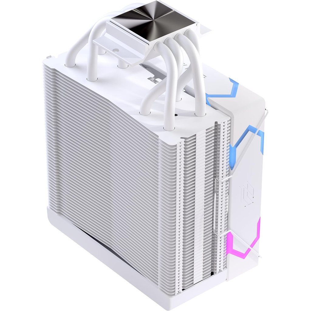 Einarex Gaming Cooling CPU, 4 Copper Heat Pipes, Integrated Display GLIDE G100 White