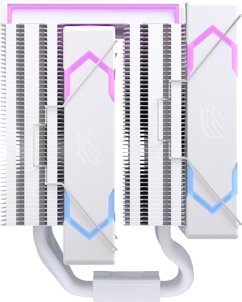 Einarex Gaming Cooling CPU, 6 Copper Heat Pipes, Dual Fans Design, Integrated Display, GLIDE G300 White