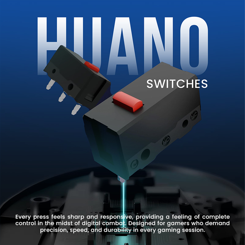 Armaggeddon Gaming Mouse Wired 12000CPI Silent , HUANO Switches FALCON V STEALTH Black