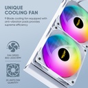 Armaggeddon Gaming Liquid Cooling CPU 2xFans & Display DEEP FREEZE ADV A240 ARGB White