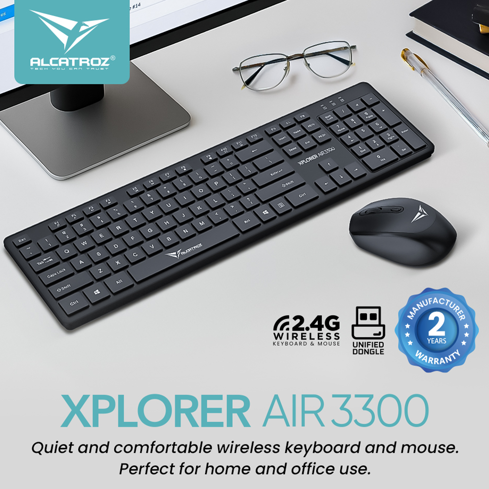 Alcatroz Keyboard & Mouse Wireless Xplorer AIR 3300 Black