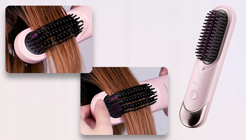Enchen Comb Straightening Cordless USB-C 4000mAh Pink