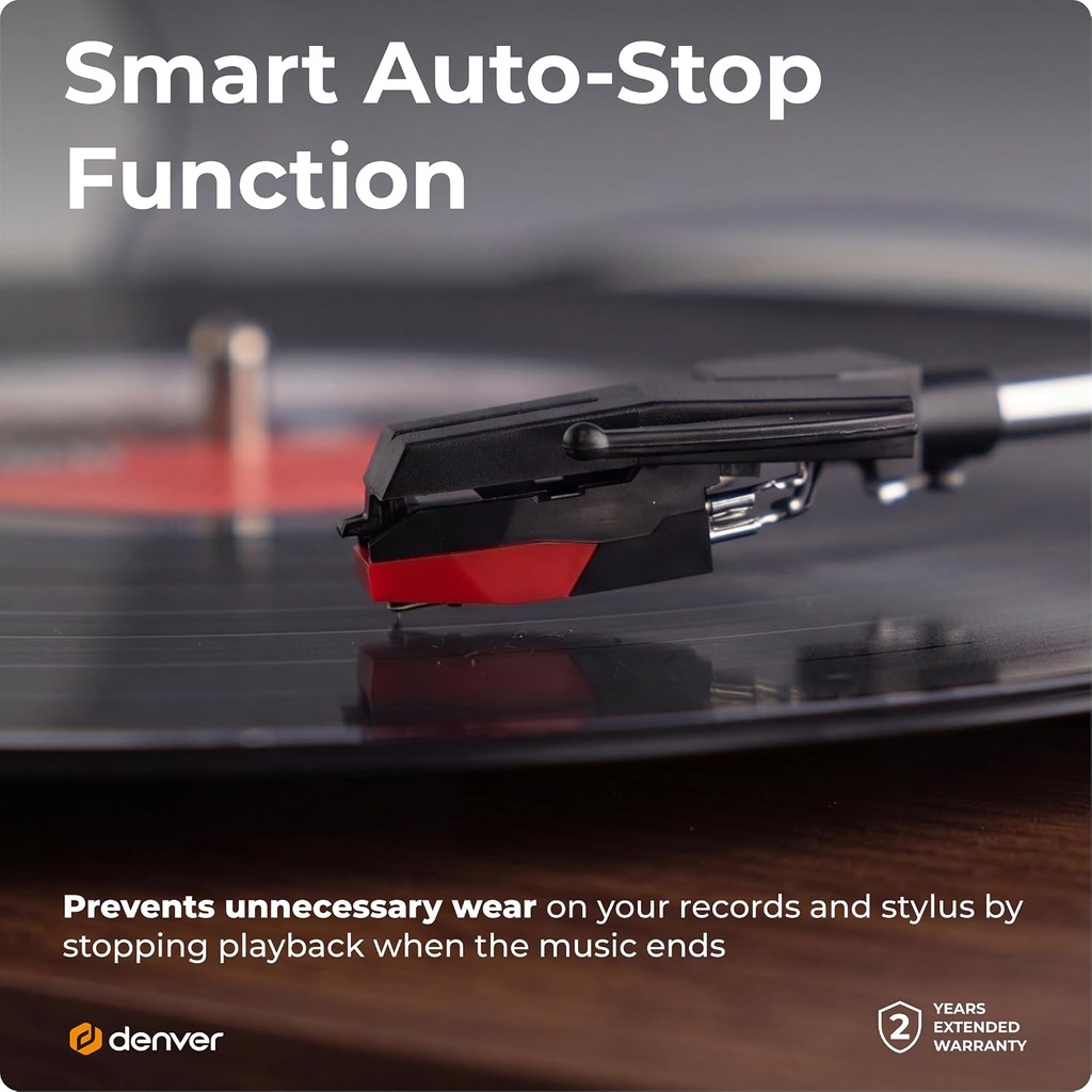 Denver AUDIO Turntable with Built-in Speakers & Bluetooth VPB-262