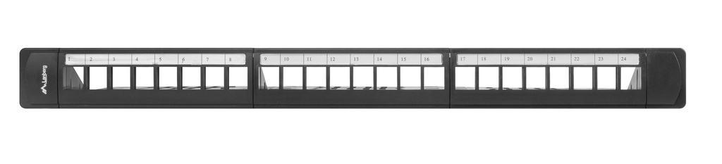 Lanberg Keystone Patch Panel Blank 24-Port 1U with Cable Organizer Black PPKS-1124-B