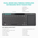 Rii Mini Keyboard Wireless 2.4GHz & Bluetooth with Large Touchpad & Media Keys RGB RT518S