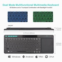 Rii Mini Keyboard Wireless 2.4GHz & Bluetooth with Large Touchpad & Media Keys RGB RT518S