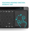 Rii Mini Keyboard Wireless 2.4GHz & Bluetooth with Large Touchpad & Media Keys RGB RT518S