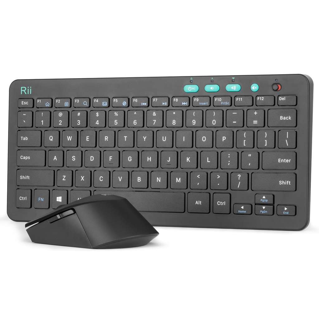 Rii Keyboard & Mouse Wireless 2.4GHz Combo Compact Size RKM709