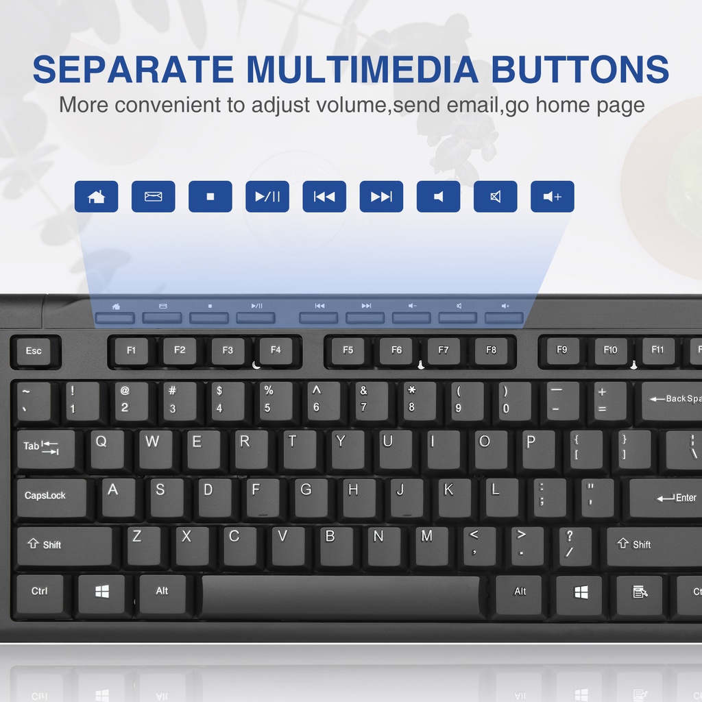 Rii Keyboard Wired Ultra-Slim Silent Full Sized RK907