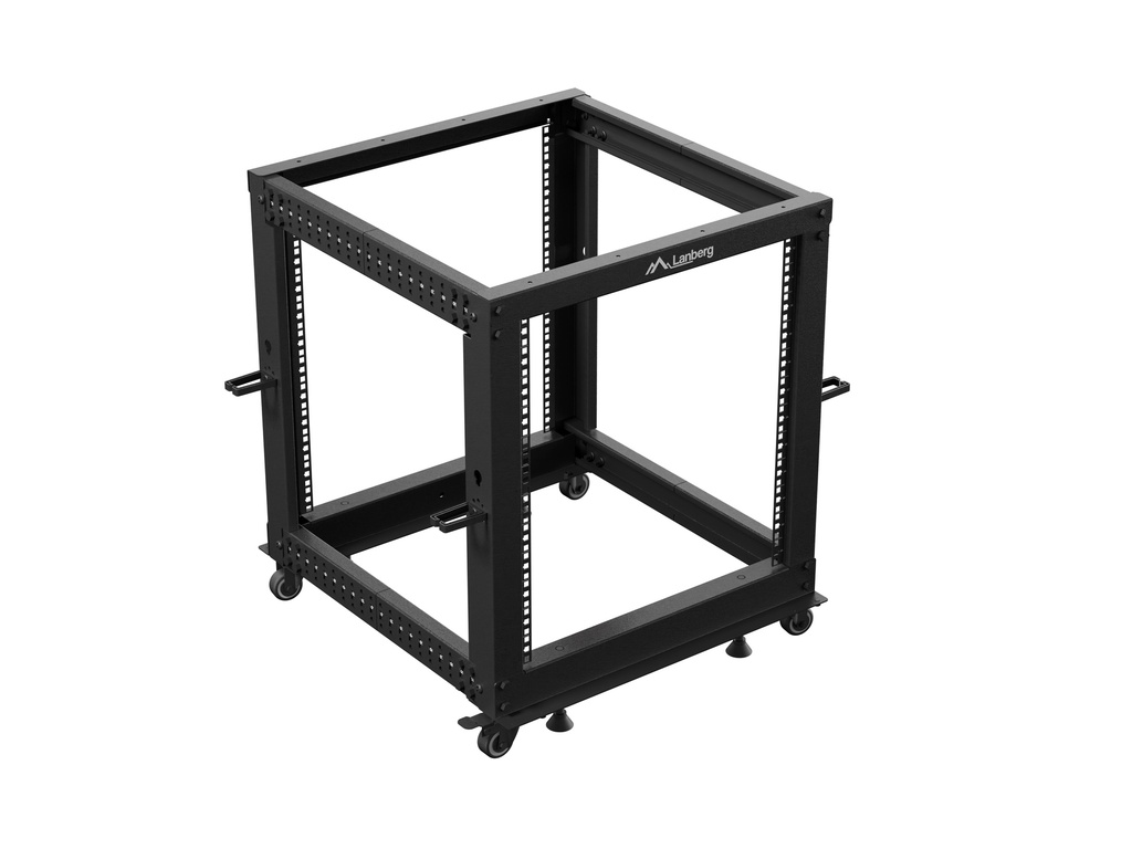 Lanberg Open Rack 19" 12U Adj.Depth 600-1000mm Black