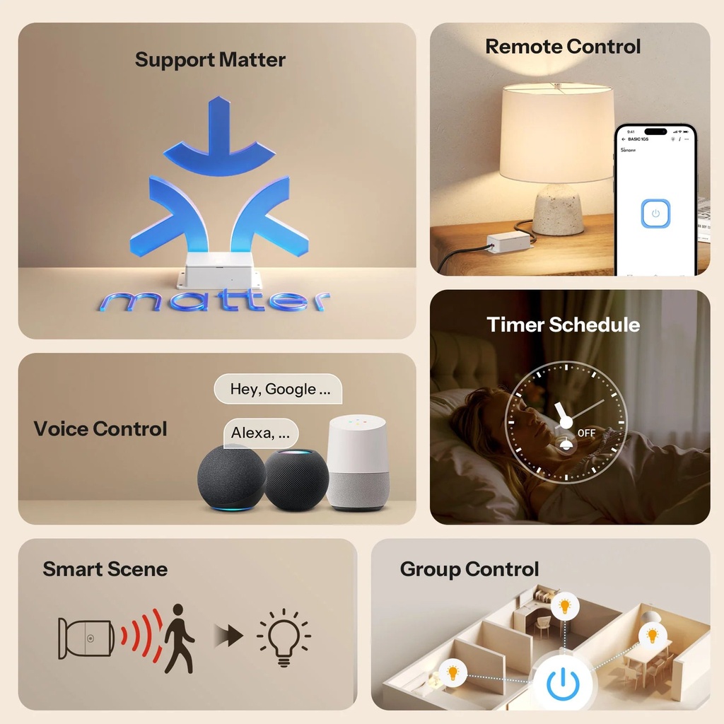 SONOFF Basic Gen5 Matter Wi-Fi Smart Switch BASIC-1GS 5