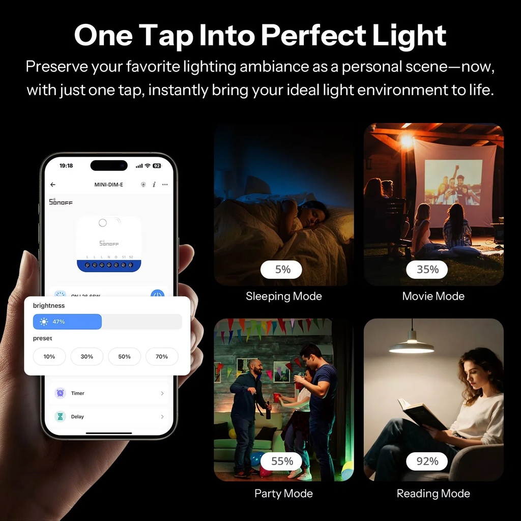 SONOFF Fusion Orb-DIM Matter Wi-Fi Dimmer Wall Switch MINI-D 9