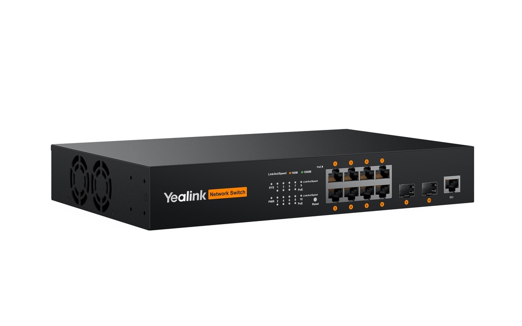 Yealink AV Pro Managed Switch 8-Port Gigabit PoE + 2SFP 130W RCHC80