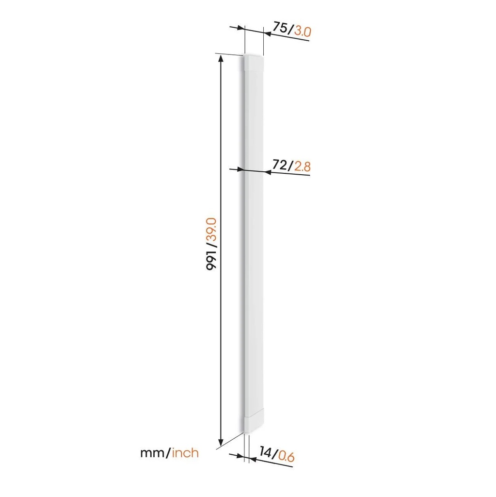 Vogels TVA7000 White Aluminium Cable Cover for up to 6 Cables with 95cm Length