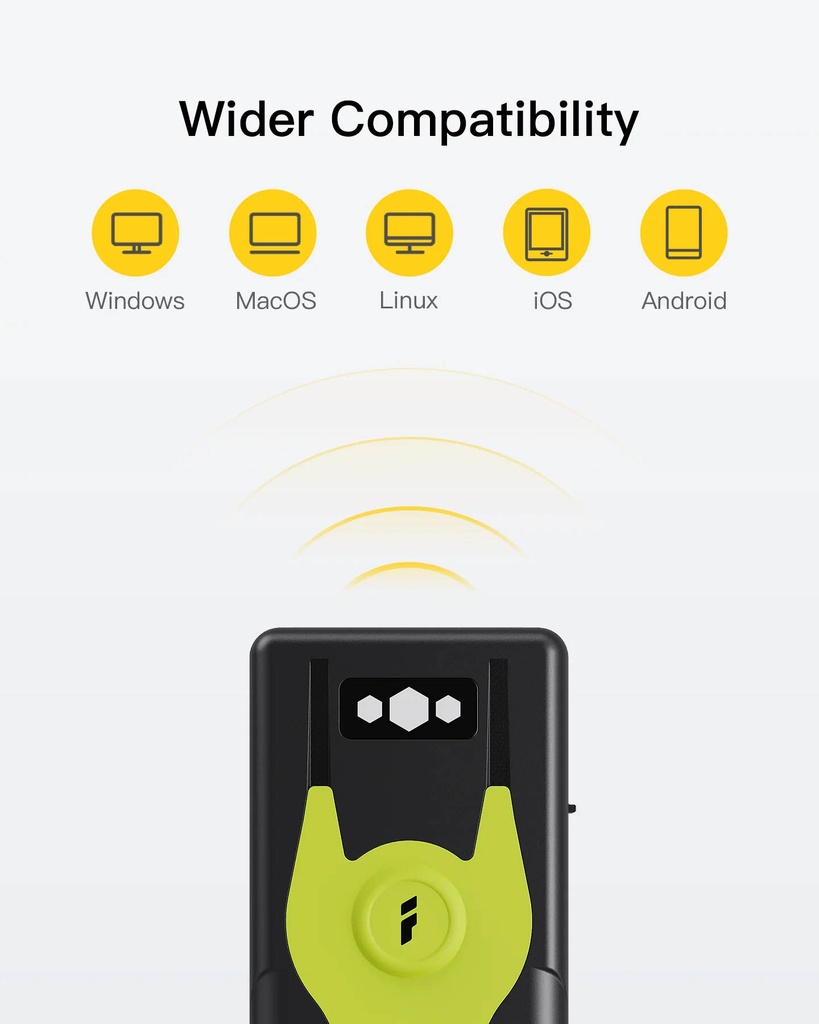 Inateck Barcode Scanner CMOS 1D/2D Wireless 2.4GHz/Bluetooth USB-A 1200mAh Portable BCST-42 Green