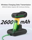 Inateck Barcode Scanner 1D/2D Wireless 2.4GHz/Bluetooth USB-A 2600mAh Smart Charging Base AI Industrial BCST-75S Black