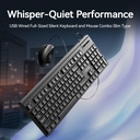 Vention Keyboard and Mouse Combo Wired Silent Slim Full Size KTYBG-EN