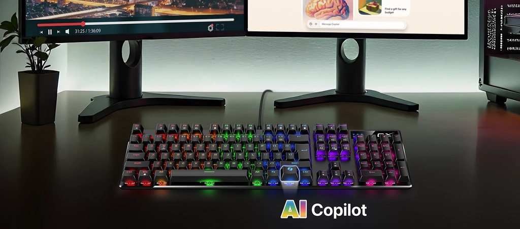 Genius Gaming Keyboard Mechanical Full Size Backlit Brown Switches K12