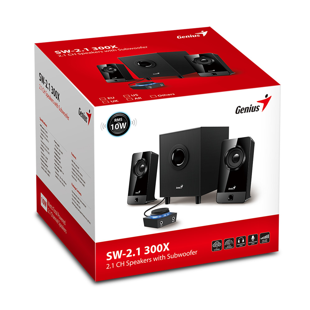 Genius PC Speakers 2.1 10W with Sub & Volume Control Pod SW-2.1 300X