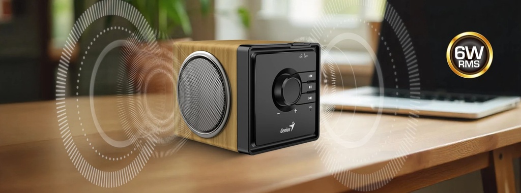 Genius Mobile Speaker Portable BT 6W SP-916BT Pine Wood
