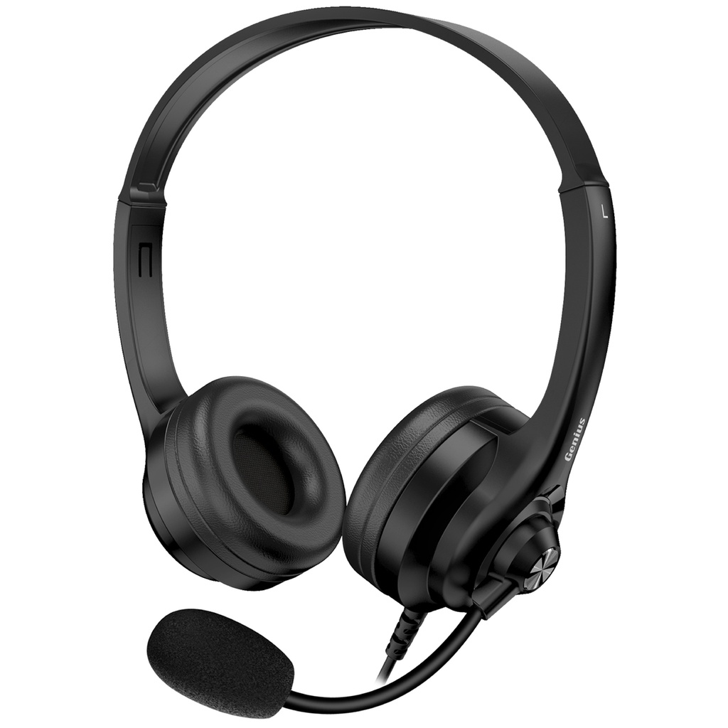 Genius PC Headset USB-A InLine Control & Ultra Soft Foam Cushions HS-235U AI