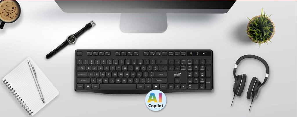 Genius Keyboard Wireless AI Silent & Low Profile KB-7200 English