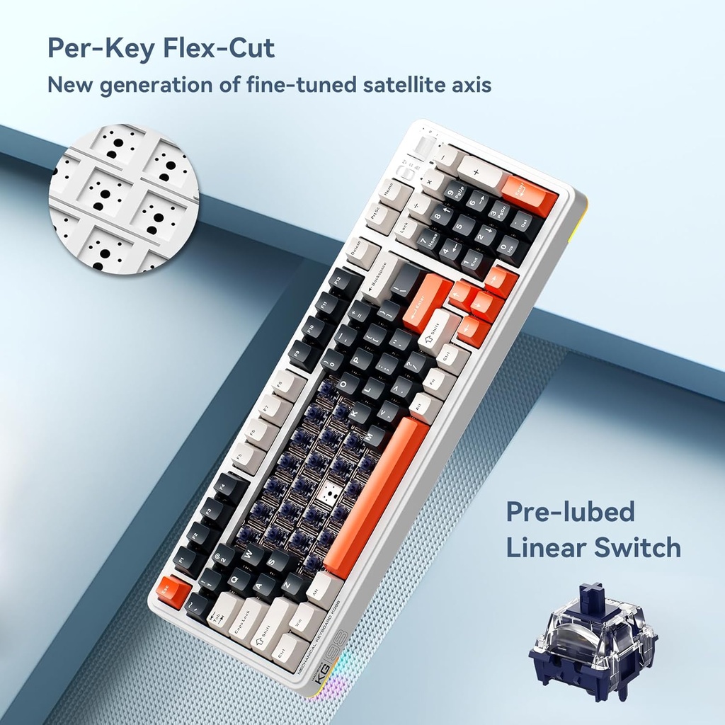 Machenike Wireless Gaming Keyboard KG98 KAILH Linear Switches
