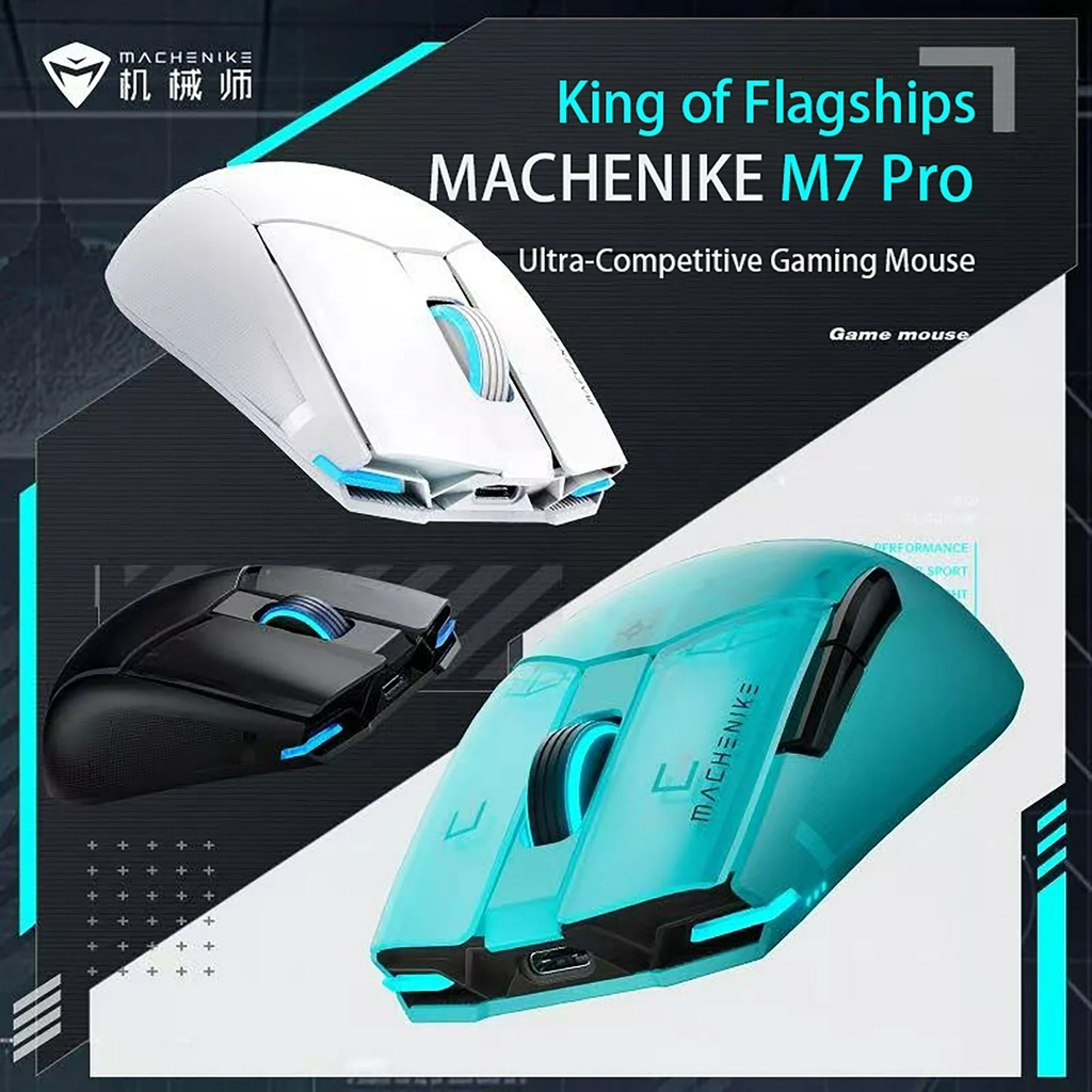 Machenike M7 Pro Wireless Gaming Mouse, PAW3311 sensor, 600mAh battery, Ultra-light, Blue