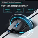 Machenike M7 Pro Wireless Gaming Mouse, PAW3311 sensor, 600mAh battery, Ultra-light, Blue