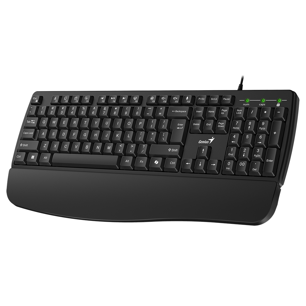 Genius Keyboard Wired AI with Palm Rest KB-123 English
