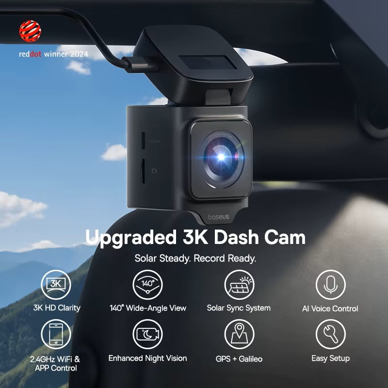 Baseus Car Dashcam Front 3K GPS+Solar PrimeTrip VD1 Black