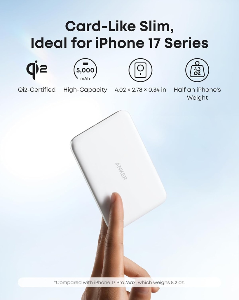 Anker Mobile Powerbank Wireless 5000 MagGo 15W Qi2 White