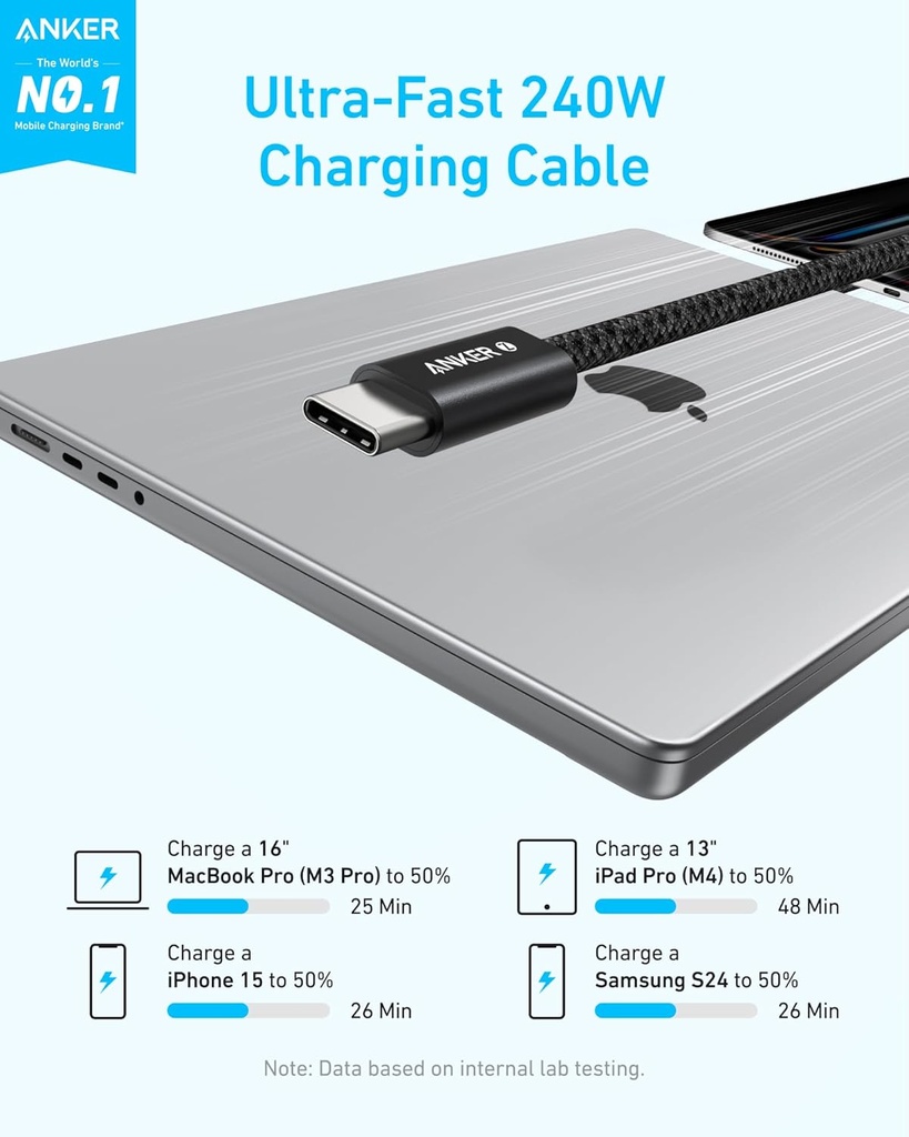 Anker Mobile Cable USB-C to USB-C 240W 1.0m Black