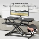 Brateck DWS37-01 Sit Stand Gas Spring Desk Workstation Max Height 51cm