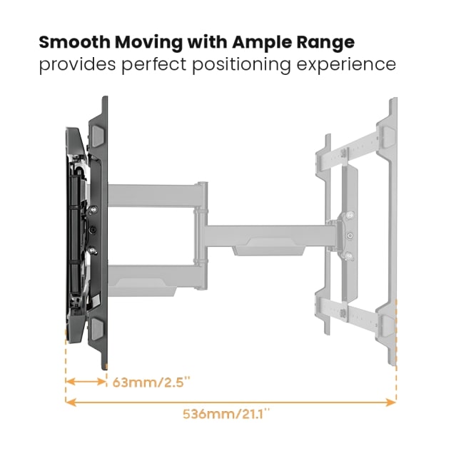 Brateck TV Mount 60x40 Turn 4-Arm 54cm Ext LPA76-466
