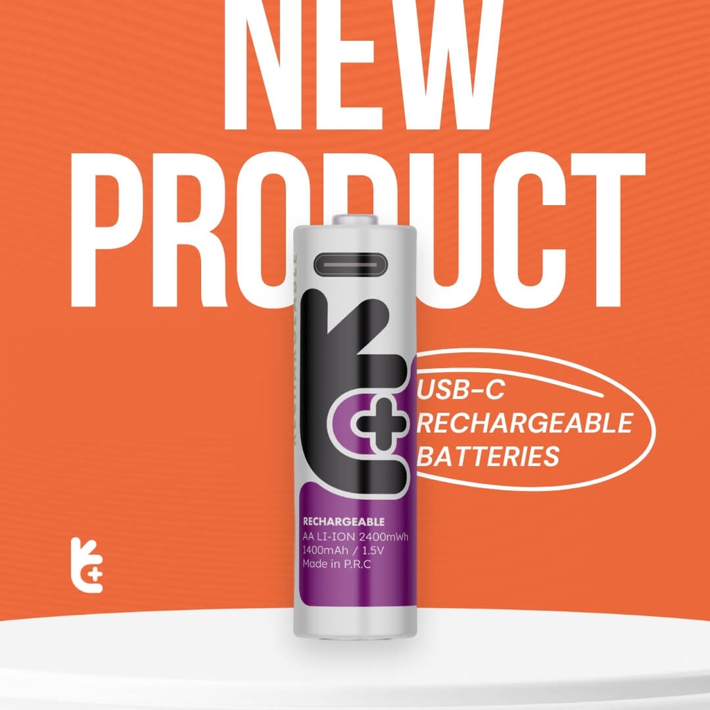 Uniross USB-C Rechargeable 18650 Lithium Battery 2000mah (1pc)