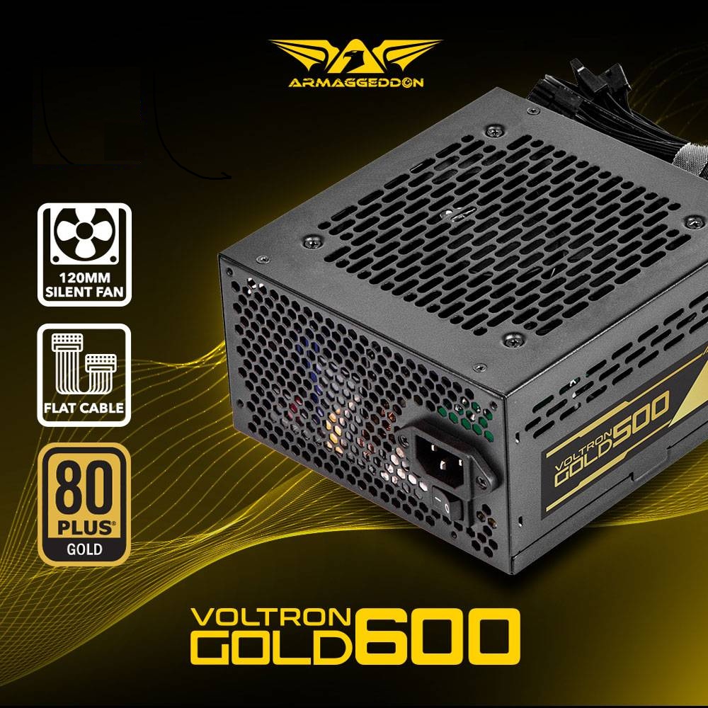 Armaggeddon Gaming PSU 600W Modular & Certified 80+ VOLTRON GOLD 600 Black